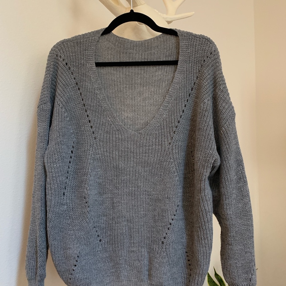 Lightweight Grey V neck sweater